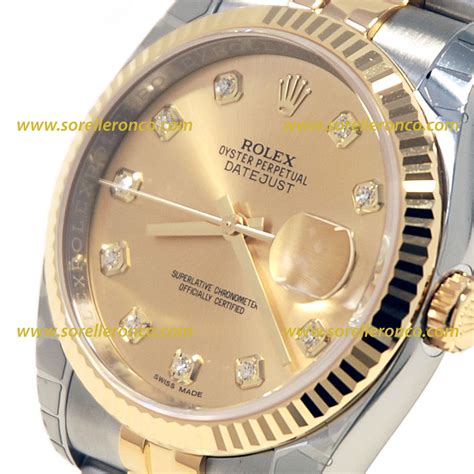 rolex oyster perpetual datejust 36mm acciaio e oro 116233